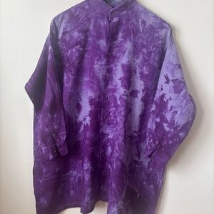 Eskandar Women's Purple linen   Shibori dyed